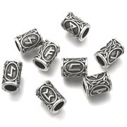 Spacer - led. Runer. Futhark.  13 x 10 mm.1 sæt = 24 stk.